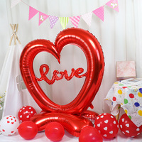 Ballons en aluminium en forme de cœur sur pied pour la Saint-Valentin, l'anniversaire, les mariages, les propositions de mariage et les décorations de fête - Vente en gros