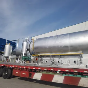 Dây chuyền sản xuất dầu tái chế lốp thải Hệ thống nhiệt phân lốp được chuyển đổi thành dây chuyền sản xuất quy trình diesel