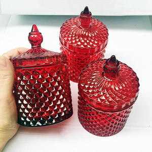 Cilindro de cristal semigris, almacenamiento de dulces para boda, candelabros cosméticos de lujo, tarros de velas de joyería vacíos - Product Image 3