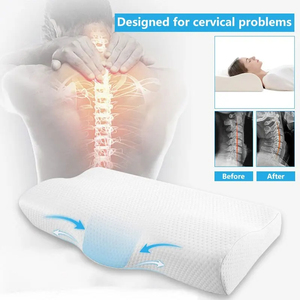 Almohada de Espuma Viscoelástica para Cama, Almohada Cervical Ergonómica en Forma, Almohada de Espuma Viscoelástica para Dormir Cómodamente con Soporte para el Cuello - Product Image 5