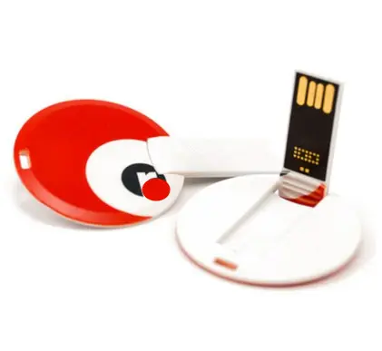 Small circle/round card usb 2GB 4GB 8GB pen drive/flash drive with custom printing for business