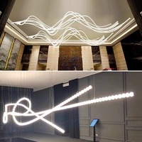 Lustres LED modernes, longs et décoratifs, pour escaliers, salon, hôtel, grand lustre de plafond