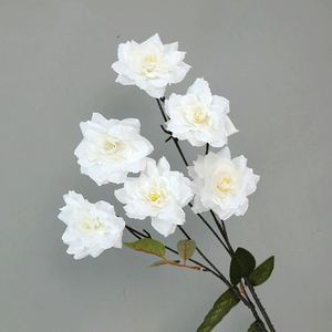 ดอกบัวประดิษฐ์สีขาวเหมือนจริงการจัดแถววันรับปริญญาวันแต่งงานของคุณแม่พื้นหลังโค้ง - Product Image 6