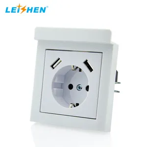 LEISHEN PATENTED Smart Europe Type USB PLUG POWER ELECTRICウォールソケット高速充電器コンセントUSBパワーポイント