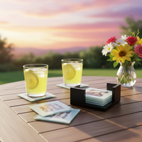 Sous-verres carrés en verre transparent pour sublimation, écologiques et personnalisables, vente en gros