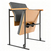 Sièges modernes en tissu à profil mince pour auditoriums et salles de théâtre, avec tablette d'écriture pliable et portable pour salles de conférence, églises et espaces compacts