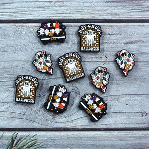 Cadenas de chupete DIY de gran venta, juguetes masticables para recién nacidos, cuentas focales de silicona con forma de calavera de Halloween para bolígrafos - Product Image 3