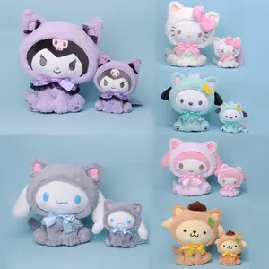 Belle bande dessinée 3D Kuromi jouets en peluche doux chat patte mélodie Kitty peluches poupées personnalisé voiture ornement enfants cadeaux d'anniversaire