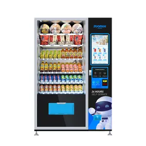 Zoomgu 24 heures self-service distributeur automatique 22 pouces écran tactile distributeur automatique pour aliments et boissons