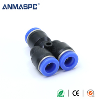 Conector Neumático en Y PY, Divisor de Manguera de Aire de 3 Vías de Conexión Rápida, Conector Rápido en Y Igual para Tubo PU/PA/PE