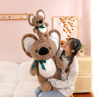 Boneka Koala Lucu dengan Pita, Mainan Hewan Isi Kapas PP, Berbagai Ukuran, Ekspresi Imut, Hadiah Nyaman untuk Anak-Anak