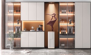 Buffet de luxe en bois massif personnalisé pour salon et restaurant - Product Image 4