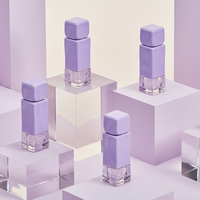Tubes de brillant à lèvres vides en plastique ABS de 2,5 ml, personnalisés, mignons, de couleur violette, à surface irrégulière, pour gloss et rouge à lèvres liquide