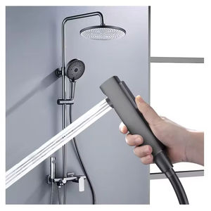 Nouvelle arrivée 2026, ensemble <span class=keywords><strong>de</strong></span> <span class=keywords><strong>douche</strong></span> <span class=keywords><strong>de</strong></span> salle <span class=keywords><strong>de</strong></span> bain <span class=keywords><strong>de</strong></span> haute qualité en laiton noir chromé, 4 fonctions, jet <span class=keywords><strong>de</strong></span> <span class=keywords><strong>pluie</strong></span> étoilé, <span class=keywords><strong>douche</strong></span> pressurisée - Product Image 1