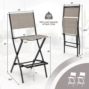 Cross-border folding patio <b>bar</b> <b>stool</b>, outdoor <b>comfortable</b> outdoor fabric folding <b>bar</b> <b>stool</b>, breathable and quick-drying high - Product Image 2
