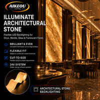 Aikeou Panneau LED Flexible Ultra Mince, Dimmable, Découpable, Effet Marbre, Rétroéclairage RGB