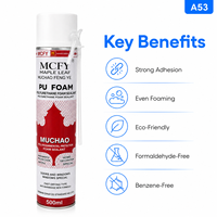 MUCHAO Mousse PU Feuille d'érable A53 500ml Forte adhérence Sans formaldéhyde pour collage de panneaux muraux Décoration intérieure Menuiserie