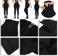 HEXIN Legging de sport taille haute personnalisé avec fermeture éclair avant, effet gainant et rehausseur de fessier, respirant, avec fermeture éclair sur le devant