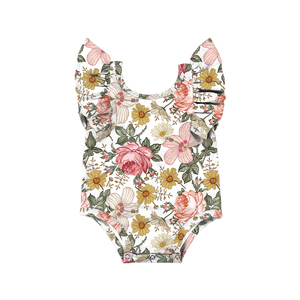 Tutina personalizzata per bambina con maniche a sbuffo a pois a maniche corte girocollo manica corta a coste per 0-24 <span class=keywords><strong>mesi</strong></span> - Product Image 5