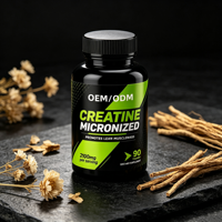 Créatine monohydrate micronisée en poudre OEM, 200 g, 40 portions, 5000 mg, sans saveur, végétalien, pour adultes, force musculaire