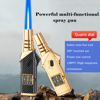 Nouveau briquet gonflable extérieur avec cadran en quartz impact direct grande torche en métal