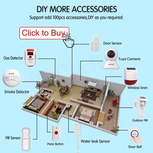 Tuya nhà thông minh an ninh Kit 4 gam GSM hệ thống báo động với màn hình cảm ứng wifi không dây ABS chất liệu chống trộm chống trộm bảo vệ - Product Image 5