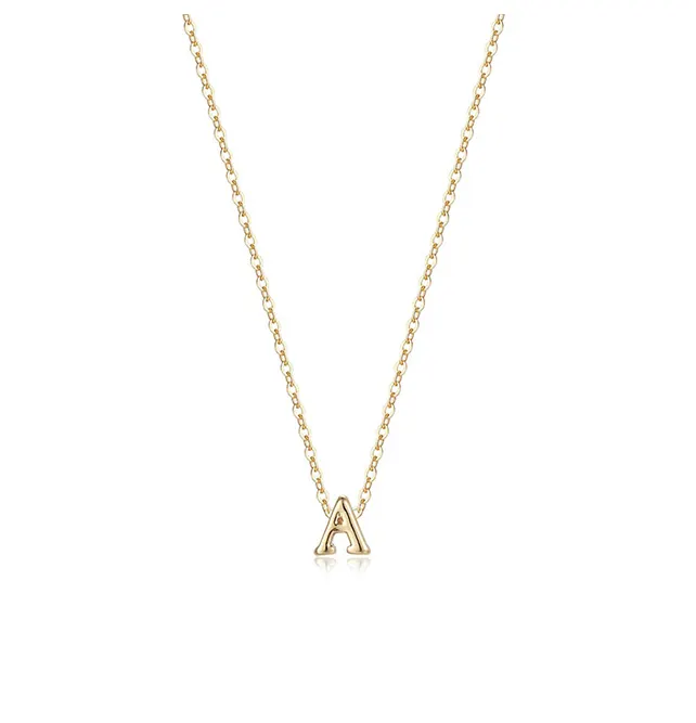 Collar con inicial pequeña para niños, joyería fina minimalista, 14K, chapada en oro plata 925, collar de letras delicadas