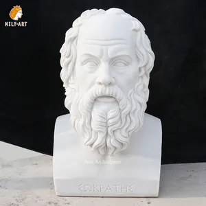 Sanat dekorasyon için özelleştirilmiş antik yunan filozofu mermer Socrates büstü heykeli