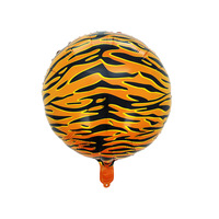 Ballons animaux de la forêt transfrontaliers, ballons ronds imprimés léopard et zèbre de dessin animé, ballons en aluminium 4D