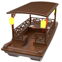 Bateau électrique de loisirs extérieur attrayant, robuste et durable en plastique PE, 5 places, avec éclairage LED, vitesse de 7-8 km/h pour usage résidentiel