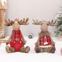 Décoration de Noël en peluche personnalisée, figurine de renne en peluche, tissus et garnitures personnalisés, étiquette personnalisée, jouet en peluche