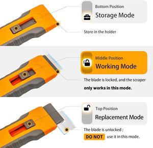 Glue Remover with Spare Blade Storage Box Plastic Razor Blade Glass Plastic Cleaning Scraper Tool for Sticker Removal - Product Image 3