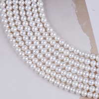 Perles d'eau douce Akoya blanches en forme de pomme de terre, rondes, en vrac, de 3-5 mm et 4-5 mm, pour la fabrication de bijoux (vente en gros)