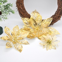 Weihnachtsdekoration Goldgeprägte PE-Materialien Künstliche Weihnachtsblumen Weihnachtsbaum-Kranz Europäischer Stil DIY-Ornamente