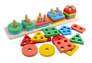 עץ תינוק יצירתי מותאם אישית בלוקים צורה גיאומטרית צעצוע ילדים להארה צעצועים בגיל הרך - Product Image 4