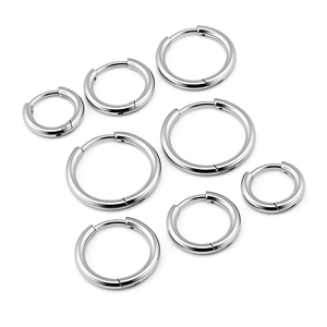 Серьги-кольца из титанового сплава ASTM F136 G23, гипоаллергенные, с точной полировкой, для пирсинга и ухода за пирсингом - Product Image 5