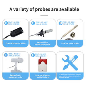 कारखाने के गोदाम के इनडोर आउटडोर उपयोग के लिए जांच में निर्मित बड़े नेतृत्व वाले डिस्प्ले के साथ LX912-A दीवार-माउंटेड डिजिटल थर्मोहाइग्रोमीटर - Product Image 5