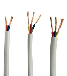Fabricante Cable eléctrico Cable plano 2 núcleos 3 núcleos 1,5 2,5 4mm cuadrados Chaqueta PVC Cable aislado de cobre Cable eléctrico de bajo voltaje