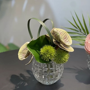 Arreglo Floral <span class=keywords><strong>de</strong></span> <span class=keywords><strong>Cristal</strong></span> <span class=keywords><strong>con</strong></span> Flores <span class=keywords><strong>Artificiales</strong></span> Hechas a Mano <span class=keywords><strong>de</strong></span> Estilo Clásico y Plantas Verdes, Jarrón <span class=keywords><strong>de</strong></span> 5 pies para Sala <span class=keywords><strong>de</strong></span> Estar, Comedor u Oficina <span class=keywords><strong>de</strong></span> Ventas - Product Image 5