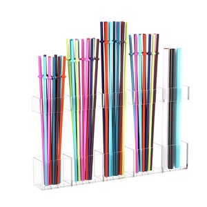 Support de pailles réutilisable pour porte d'armoire, organisateur de pailles pour gobelets, conteneur de rangement à fixer sur le comptoir de cuisine ou la porte d'armoire - Product Image 1