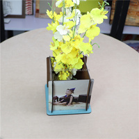 Artisanat en bois personnalisé de décoration de maison pour Photo cadeau imprimable MDF blancs boîtes blanches Sublimation Pot de fleur