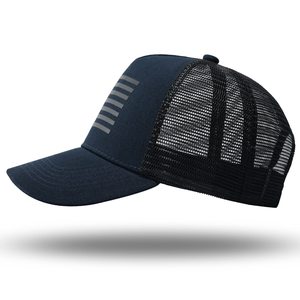 Casquette de camionneur drapeau américain avec support du fabricant - Casquette Snapback, Casquette de baseball pour hommes et femmes - Maille respirante sur les côtés pour un usage décontracté - Product Image 2