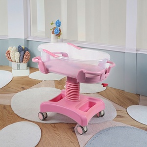 Cuna Plegable de Acero Inoxidable y ABS para Bebés, Resistente, con Ruedas, para Uso Médico en Obstetricia y Ginecología - Product Image 3