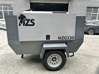 Kompresor Udara Sekrup Diesel MZG330 Portabel 330 Cfm Berpelumas untuk Pertambangan, Sandblasting, Pengeboran, Dapat Disesuaikan