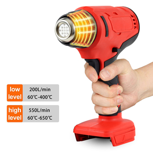 Pistolet thermique sans fil F FRFQ à température réglable, batterie 20V, soufflage rapide, avec quatre buses - Product Image 2