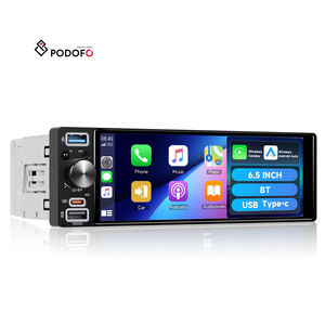 Radio para Auto Podofo 1 Din, Reproductor MP5 para Auto de 6.5 Pulgadas con Pantalla Táctil HD Incell, Carplay y Android Auto Inalámbricos, BT/Tipo-C - Product Image 1