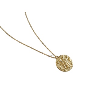 Rainboeking INS 패션 미니멀리스트 디자인 실버 925 18K 골드 바로크 쌍둥이 자리 동전 목걸이 - Product Image 1