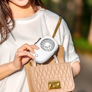 Portable Wearable Hanging Neck Fan Outdoor Eyelash Fan USB Rechargeable <b>Mini</b> Leafless Handheld <b>Table</b> Air Cooling Necklace Fan - Product Image 3