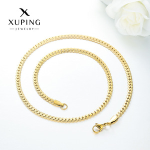 Collar XUPING XP Jewelry China Hezhou al por Mayor, Cadena Unisex <span class=keywords><strong>de</strong></span> Acero Inoxidable, Estilo Simple y Personalizado, Chapado en <span class=keywords><strong>Oro</strong></span> <span class=keywords><strong>de</strong></span> 14K - Product Image 1