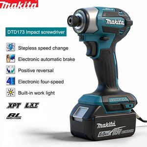Atornillador de Impacto Inalámbrico Original <span class=keywords><strong>Makita</strong></span> DTD173 de 18 V y 3600 RPM, Destornillador <span class=keywords><strong>Eléctrico</strong></span> de 180 Nm con Modo T para Madera/Pernos, Compatible con Batería <span class=keywords><strong>Makita</strong></span> de 18 V - Product Image 2